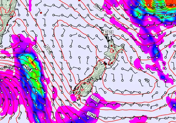 New Zealand forecast chart for Saturday, April 11th, 2026 at 12:00 AM