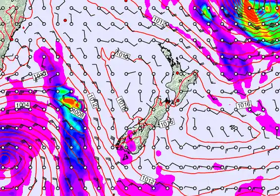 New Zealand forecast chart for Saturday, April 11th, 2026 at 6:00 AM