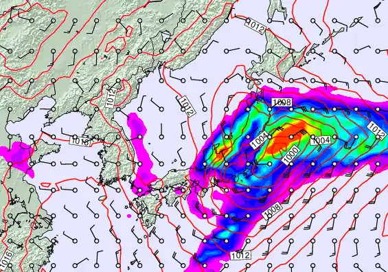 Japan forecast chart for Thursday, April 2nd, 2026 at 12:00 AM