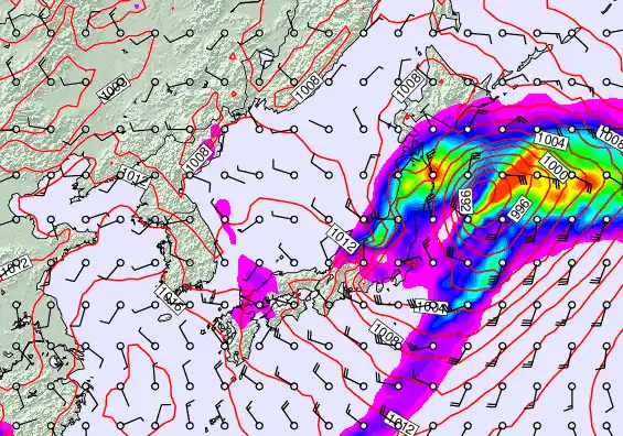 Japan forecast chart for Thursday, April 2nd, 2026 at 6:00 AM
