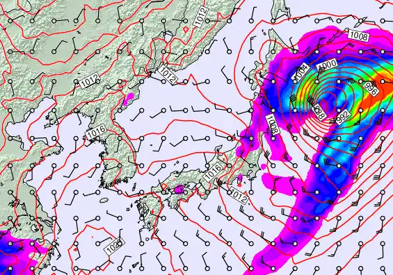 Japan forecast chart for Thursday, April 2nd, 2026 at 12:00 PM