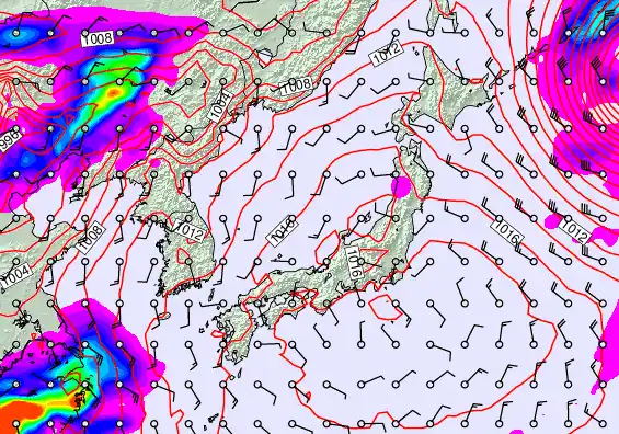 Japan forecast chart for Friday, April 3rd, 2026 at 6:00 AM