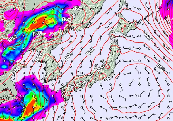 Japan forecast chart for Friday, April 3rd, 2026 at 12:00 PM