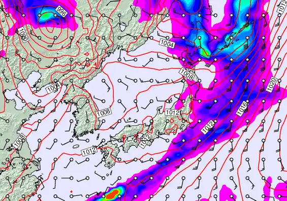 Japan forecast chart for Sunday, April 5th, 2026 at 12:00 AM