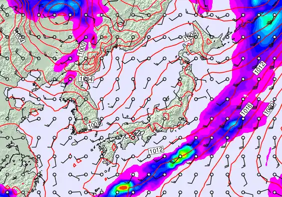 Japan forecast chart for Sunday, April 5th, 2026 at 6:00 AM