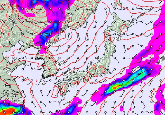 Japan forecast chart for Sunday, April 5th, 2026 at 12:00 PM