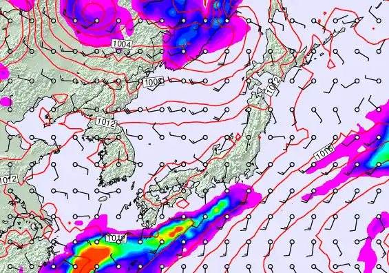 Japan forecast chart for Monday, April 6th, 2026 at 12:00 AM