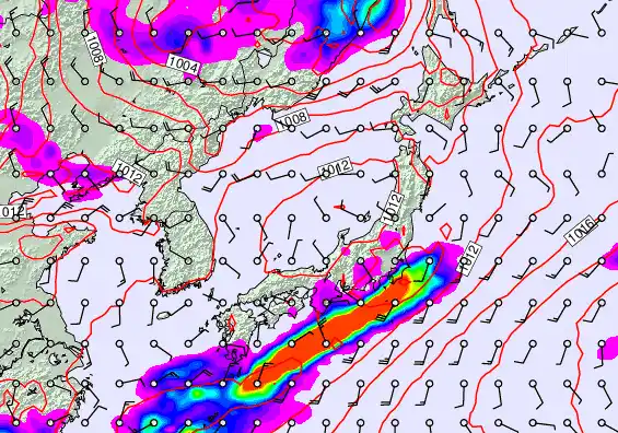 Japan forecast chart for Monday, April 6th, 2026 at 6:00 AM