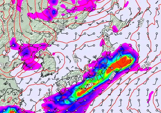 Japan forecast chart for Monday, April 6th, 2026 at 12:00 PM