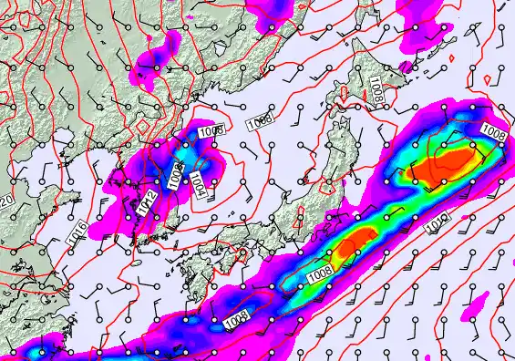 Japan forecast chart for Monday, April 6th, 2026 at 6:00 PM