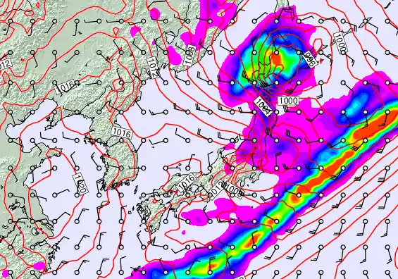Japan forecast chart for Tuesday, April 7th, 2026 at 12:00 PM