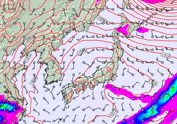 Japan forecast chart for Wednesday, April 8th, 2026 at 12:00 PM