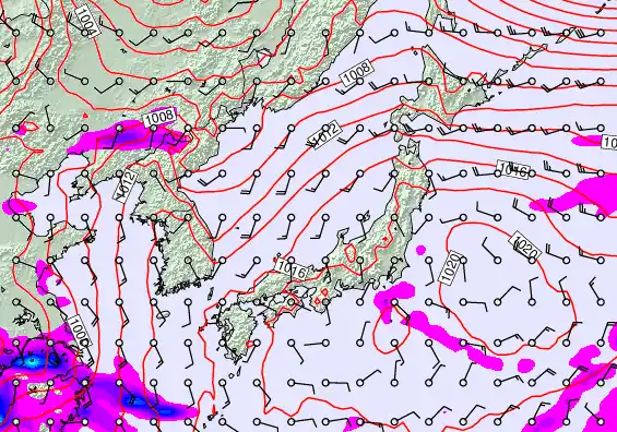 Japan forecast chart for Thursday, April 9th, 2026 at 12:00 AM