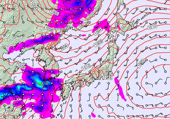 Japan forecast chart for Thursday, April 9th, 2026 at 12:00 PM