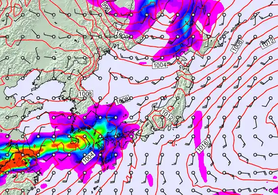 Japan forecast chart for Thursday, April 9th, 2026 at 6:00 PM