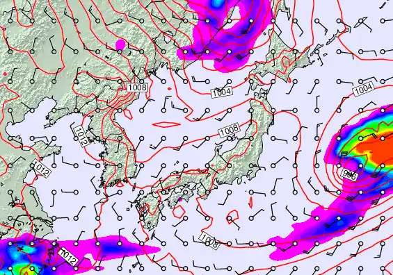 Japan forecast chart for Saturday, April 11th, 2026 at 12:00 PM