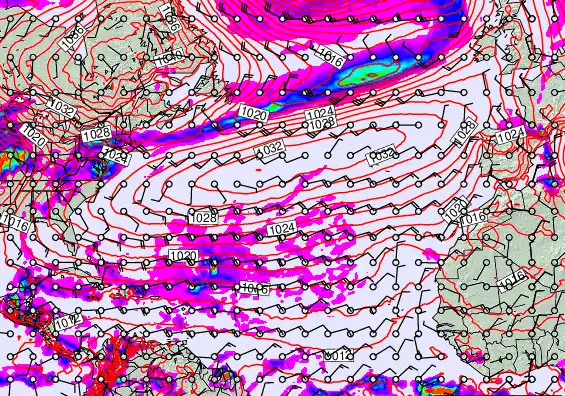North Atlantic forecast chart for Thursday, April 2nd, 2026 at 6:00 AM