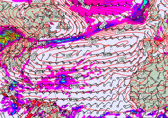 North Atlantic forecast chart for Thursday, April 2nd, 2026 at 6:00 PM