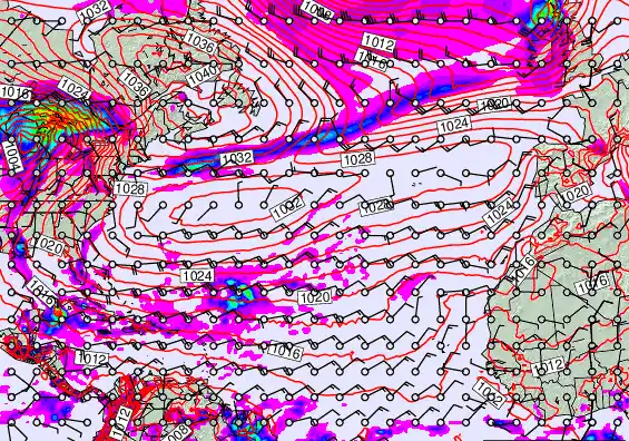 North Atlantic forecast chart for Friday, April 3rd, 2026 at 12:00 AM