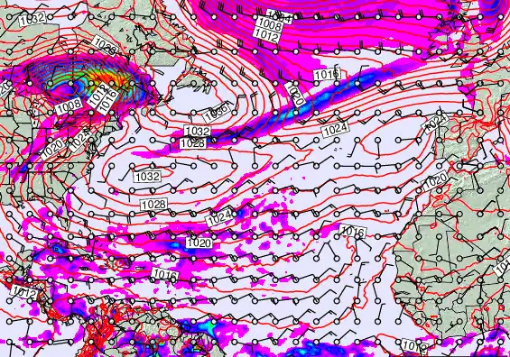North Atlantic forecast chart for Friday, April 3rd, 2026 at 12:00 PM