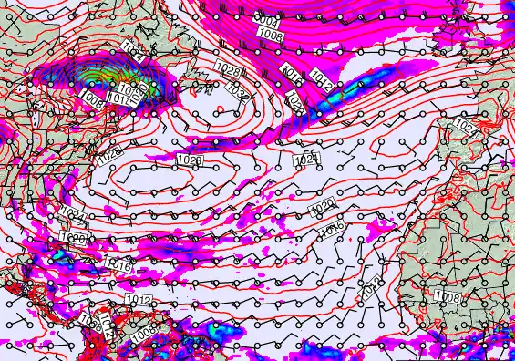 North Atlantic forecast chart for Friday, April 3rd, 2026 at 6:00 PM