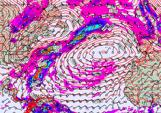 North Atlantic forecast chart for Thursday, April 9th, 2026 at 6:00 AM