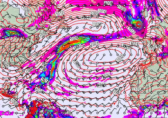 North Atlantic forecast chart for Friday, April 10th, 2026 at 12:00 AM