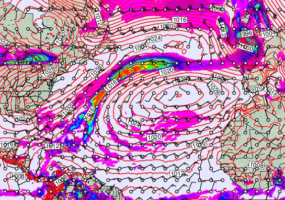 North Atlantic forecast chart for Friday, April 10th, 2026 at 6:00 AM
