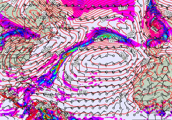 North Atlantic forecast chart for Friday, April 10th, 2026 at 6:00 PM
