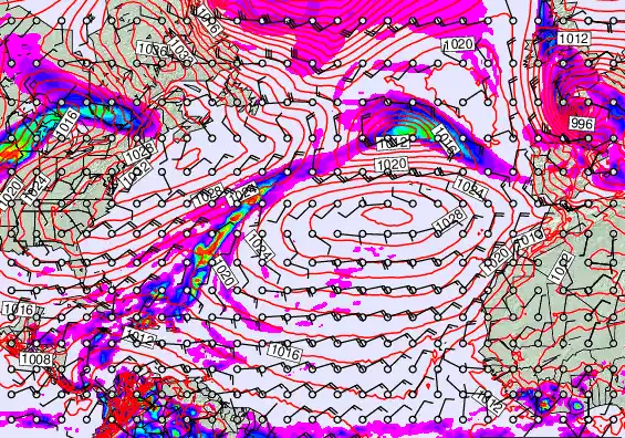 North Atlantic forecast chart for Saturday, April 11th, 2026 at 12:00 AM