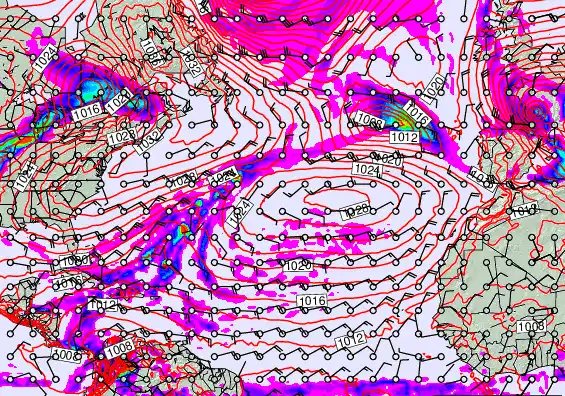 North Atlantic forecast chart for Saturday, April 11th, 2026 at 6:00 AM