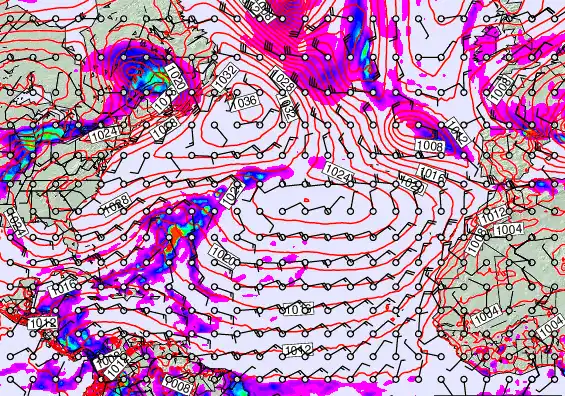 North Atlantic forecast chart for Saturday, April 11th, 2026 at 6:00 PM