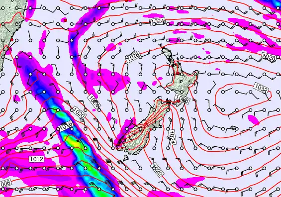 New Zealand forecast chart for Friday, April 3rd, 2026 at 12:00 AM