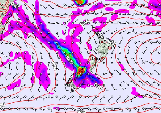 New Zealand forecast chart for Saturday, April 4th, 2026 at 6:00 AM