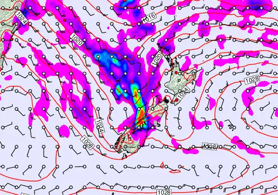 New Zealand forecast chart for Sunday, April 5th, 2026 at 12:00 AM
