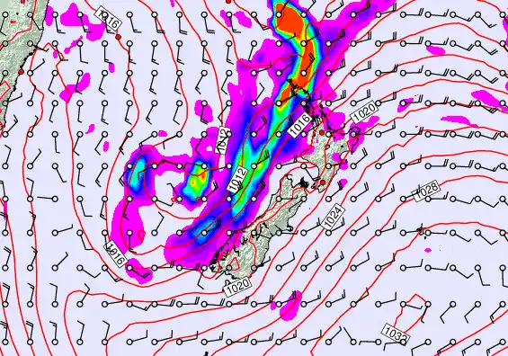 New Zealand forecast chart for Monday, April 6th, 2026 at 6:00 AM