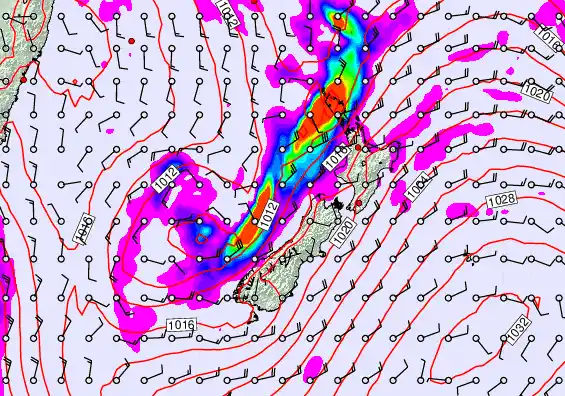 New Zealand forecast chart for Monday, April 6th, 2026 at 12:00 PM