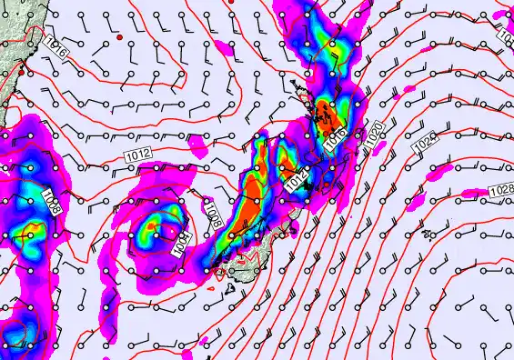 New Zealand forecast chart for Tuesday, April 7th, 2026 at 12:00 AM