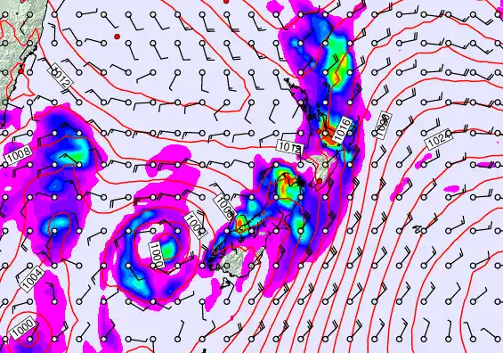 New Zealand forecast chart for Tuesday, April 7th, 2026 at 6:00 AM