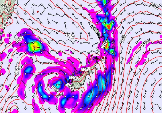 New Zealand forecast chart for Tuesday, April 7th, 2026 at 12:00 PM
