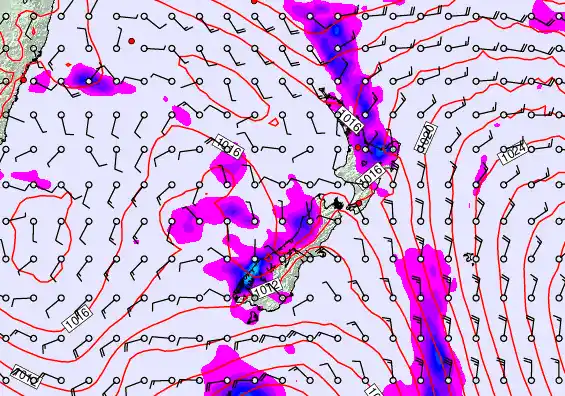 New Zealand forecast chart for Wednesday, April 8th, 2026 at 6:00 AM