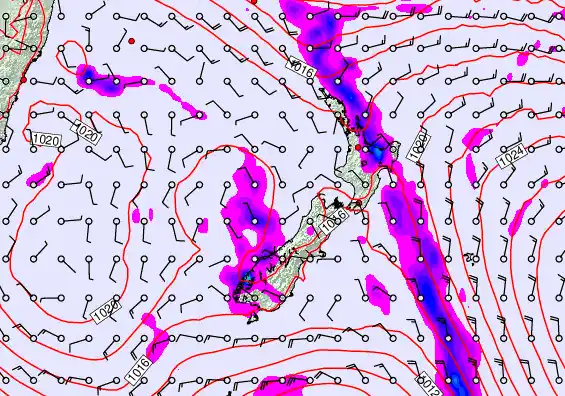 New Zealand forecast chart for Wednesday, April 8th, 2026 at 12:00 PM