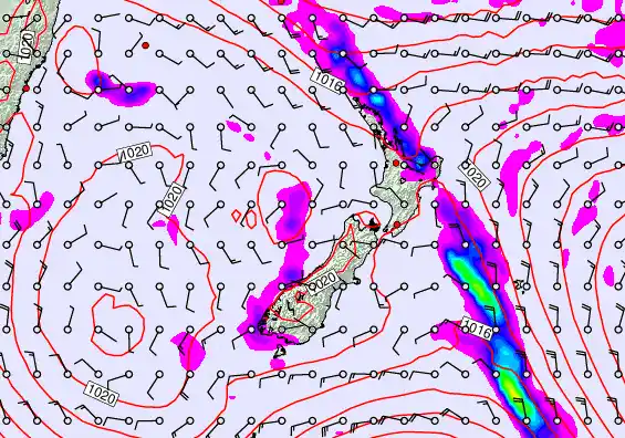 New Zealand forecast chart for Wednesday, April 8th, 2026 at 6:00 PM