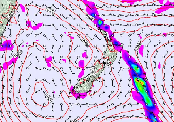 New Zealand forecast chart for Thursday, April 9th, 2026 at 12:00 AM