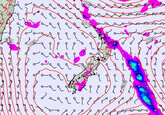 New Zealand forecast chart for Thursday, April 9th, 2026 at 6:00 AM