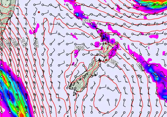 New Zealand forecast chart for Friday, April 10th, 2026 at 12:00 AM