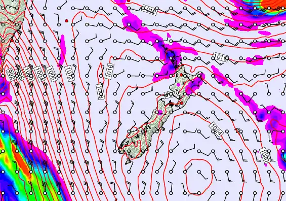 New Zealand forecast chart for Friday, April 10th, 2026 at 6:00 AM