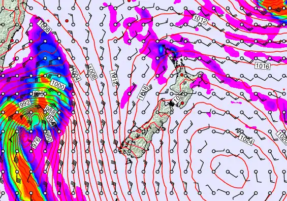 New Zealand forecast chart for Friday, April 10th, 2026 at 6:00 PM