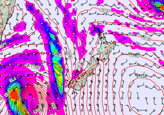 New Zealand forecast chart for Saturday, April 11th, 2026 at 6:00 AM