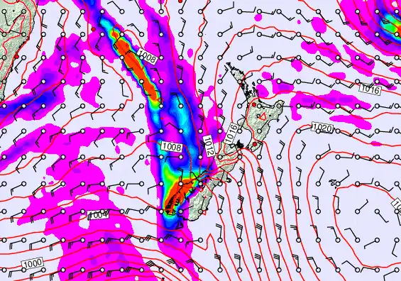 New Zealand forecast chart for Saturday, April 11th, 2026 at 6:00 PM
